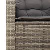 vidaXL Sklápacie záhradné kreslo s vankúšmi sivé polyratanové