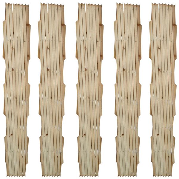 vidaXL Mriežkový plot 5 ks, drevený masív 180x90 cm