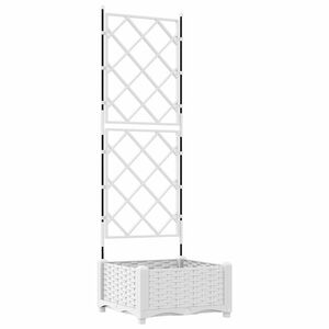 vidaXL Z&aacute;hradn&yacute; kvetin&aacute;č Biela 40 x 40 x 125,5 cm PP