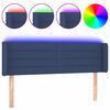 vidaXL Čelo postele s LED modr&eacute; 147x16x78/88 cm l&aacute;tka