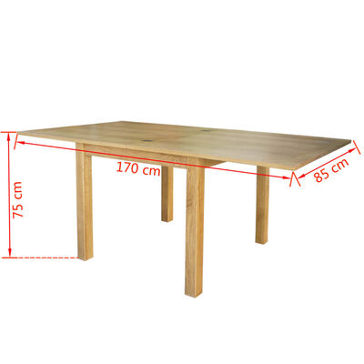 vidaXL Rozťahovací stôl 85x85x75 cm, dubový masív