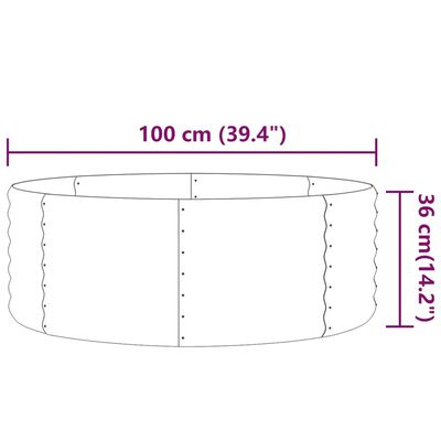 vidaXL Vyvýšený záhradný záhon práškovaná oceľ 100x100x36 cm antracit