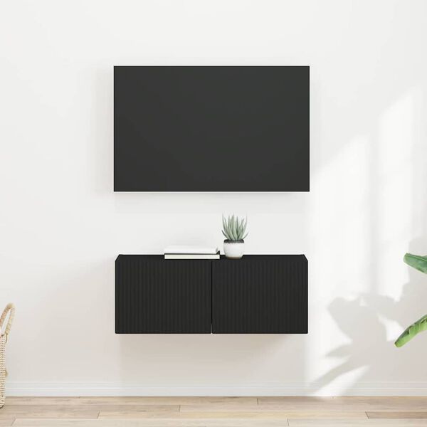 vidaXL TV n&aacute;stenn&aacute; skriňa N&aacute;stenn&yacute; 2 pcs Čierna 60 x 31 x 29,5 cm