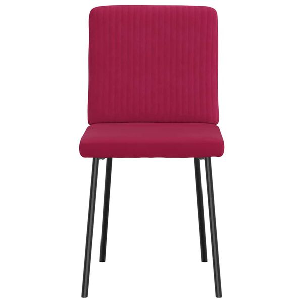 vidaXL Jed&aacute;lensk&eacute; stoličky 2 ks v&iacute;novo-červen&eacute; zamatov&eacute;