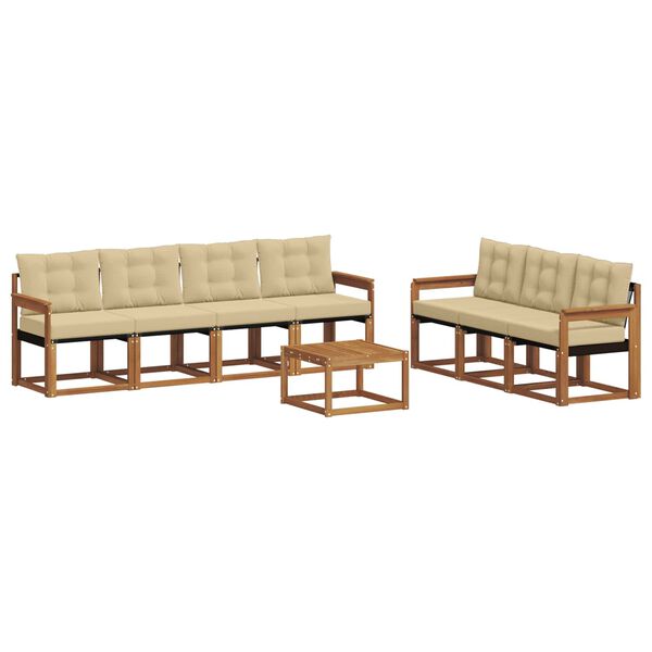 vidaXL Z&aacute;hradn&aacute; s&uacute;prava gaučov s vank&uacute;&scaron;om 8 pcs Pr&iacute;rodn&aacute; a b&eacute;žov&aacute;