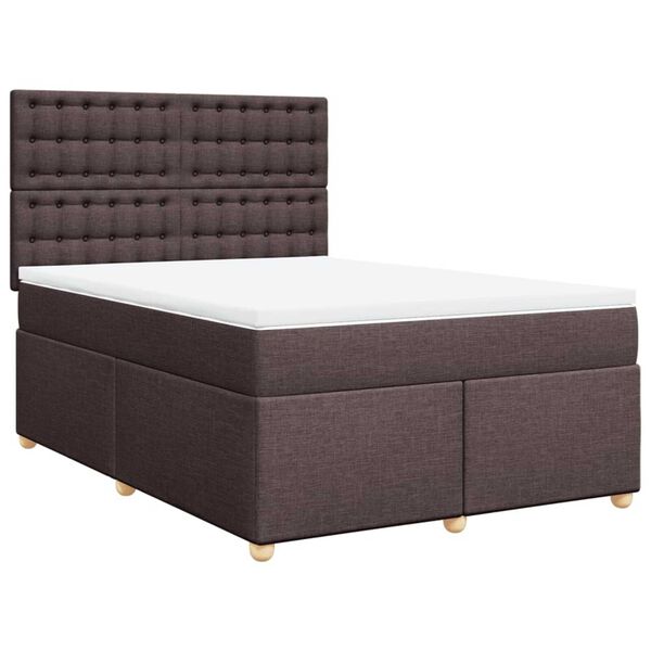 vidaXL Boxspring posteľ s matracom tmavohned&aacute; 160x200 cm l&aacute;tka