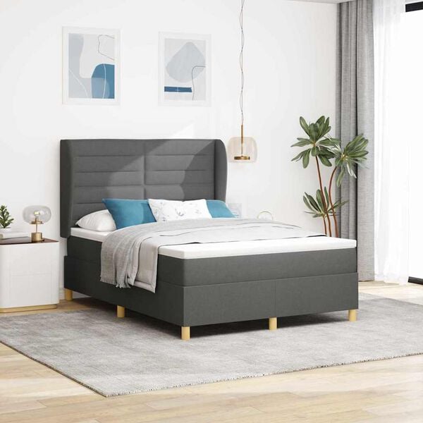 vidaXL Boxspring posteľ s matracom tmavo&scaron;ed&aacute; 90x190 cm Tmavo &scaron;ed&aacute;