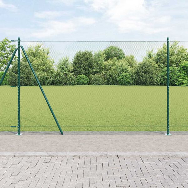 vidaXL Stĺp na plot. Zelená 50 x 1,5 m (13 mm pletivo) Ocel a PVC