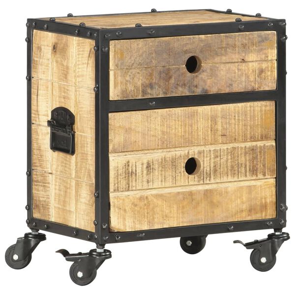 vidaXL Nočný stolík 40x30x50 cm surové masívne mangovníkové drevo