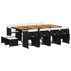 vidaXL 13-dielna z&aacute;hr. jed&aacute;lensk&aacute; s&uacute;prava s vank&uacute;&scaron;mi čierna polyratan