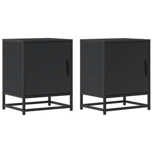 vidaXL Nočn&eacute; stol&iacute;ky 2 ks čierne 40x31x50 cm kompozitn&eacute; drevo+kov