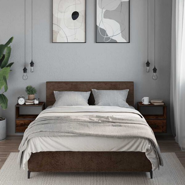 vidaXL Nástenné nočné stolíky 2 ks dymový dub 40x31x39,5 cm