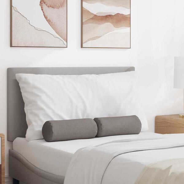 vidaXL Podložkové vankúše 2 pcs Sivohnedá Ø 15 x 40 cm látka