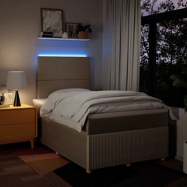 vidaXL Boxspring posteľ s matracom kr&eacute;mov&aacute; 120x190 cm l&aacute;tka