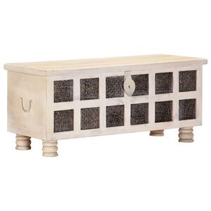 vidaXL &Uacute;ložn&yacute; box biely 110x40x45 cm mas&iacute;vne ak&aacute;ciov&eacute; drevo