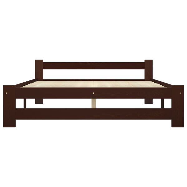 vidaXL Posteľn&yacute; r&aacute;m z borovice s 2 z&aacute;suvkami tmavohned&yacute; 180x200 cm