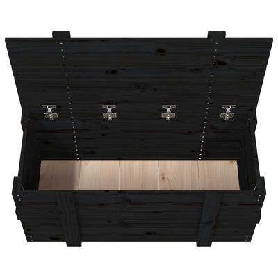 vidaXL Úložný box čierny 91x40,5x42 cm masívna borovica