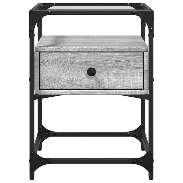vidaXL Nočn&yacute; stol&iacute;k siv&yacute; sonoma 40x40x55 cm kompozitn&eacute; drevo