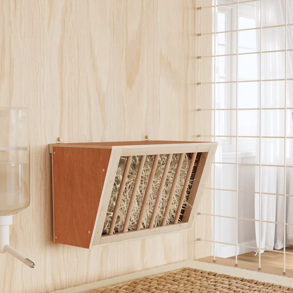 vidaXL Kŕmidlo na seno pre kr&aacute;liky 37x18,5x23 cm jedľov&yacute; mas&iacute;v
