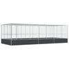 vidaXL Voli&eacute;ra s nadstavcom strieborn&aacute; 725x307x212 cm oceľ