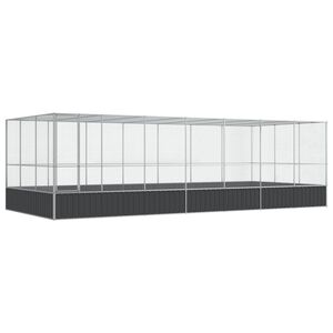 vidaXL Voli&eacute;ra s nadstavcom strieborn&aacute; 725x307x212 cm oceľ