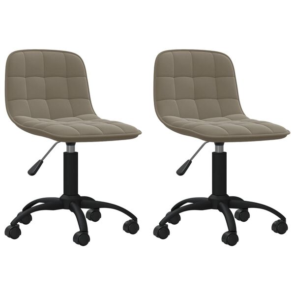 vidaXL Otočn&eacute; jed&aacute;lensk&eacute; stoličky 2 ks bledosiv&eacute; zamatov&eacute;