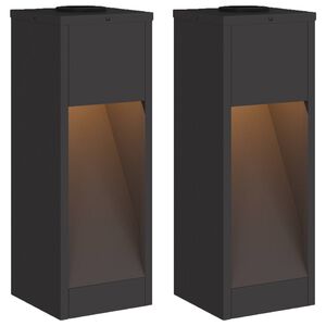 vidaXL Sol&aacute;rna LED chodn&iacute;kov&aacute; lampa 2 pcs Čierna