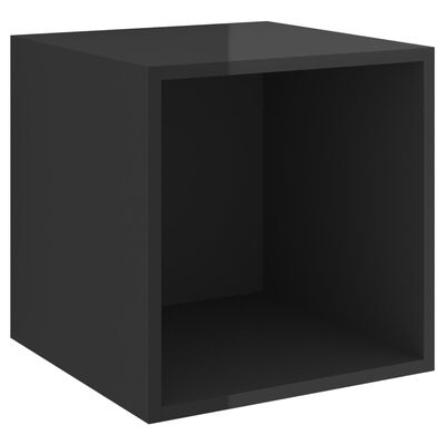 vidaXL 4-dielna súprava TV skriniek lesklá čierna drevotrieska