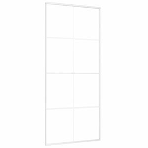 vidaXL Posuvn&eacute; dvere ESG sklo a hlin&iacute;k 90x205 cm biele