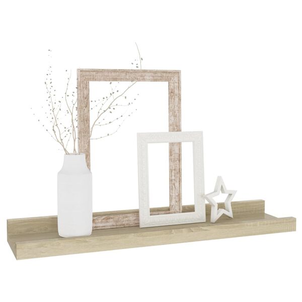 vidaXL Nástenné police 2 ks, dub sonoma, 40x9x3 cm