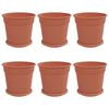 vidaXL Kvetin&aacute;če 6 pcs Tehlovo červen&aacute; &Oslash; 19 x 16 cm Plast