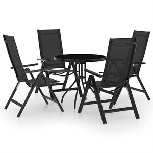 vidaXL 5-dielna bistro s&uacute;prava čierna a antracitov&aacute;
