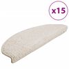 vidaXL Schodov&eacute; rohože 15 ks 65x21x4 cm biele polkruhov&eacute; veľk&eacute;