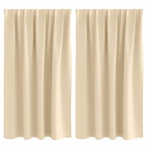 vidaXL Z&aacute;clony na zatemnenie s kr&uacute;žkami 2 pcs Kr&eacute;mov&aacute; 140 x 140 cm
