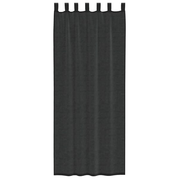 vidaXL voálové závesy s vrchnou časťou, 2 ks, čierne