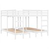 vidaXL Trojit&aacute; poschodov&aacute; posteľ, biela 200x200/80x200 cm, borovica
