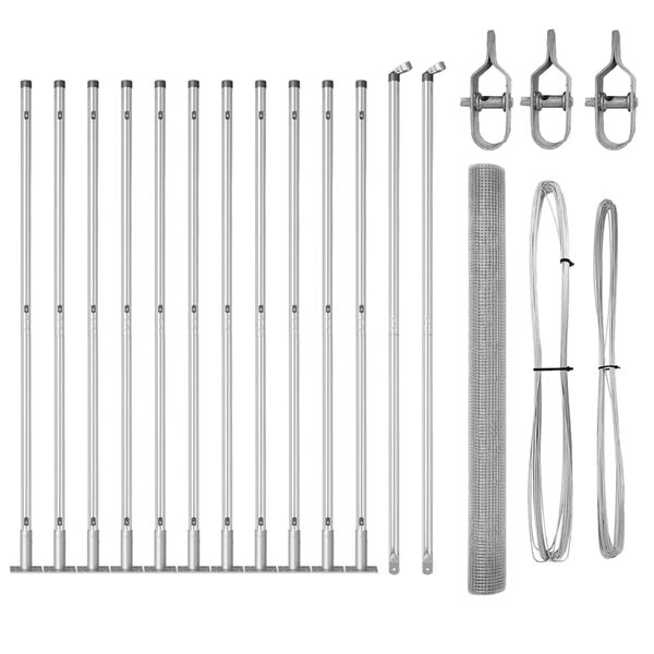 vidaXL Stĺp na plot. Strieborn&aacute; 25 x 1,4 m (16 x 16 mm sieťovina) Oceľ