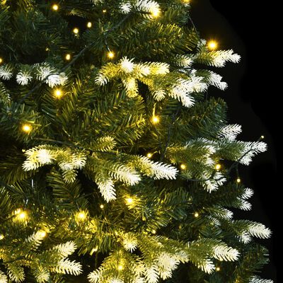 vidaXL Umelý výklopný vianočný stromček 150 LED a vločky snehu 150 cm