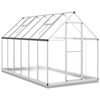 vidaXL Sklen&iacute;k so z&aacute;kladov&yacute;m r&aacute;mom strieborn&yacute; 334x169x202 cm hlin&iacute;k