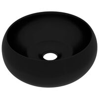 vidaXL Luxusné umývadlo, okrúhle, matné čierne 40x15 cm, keramika