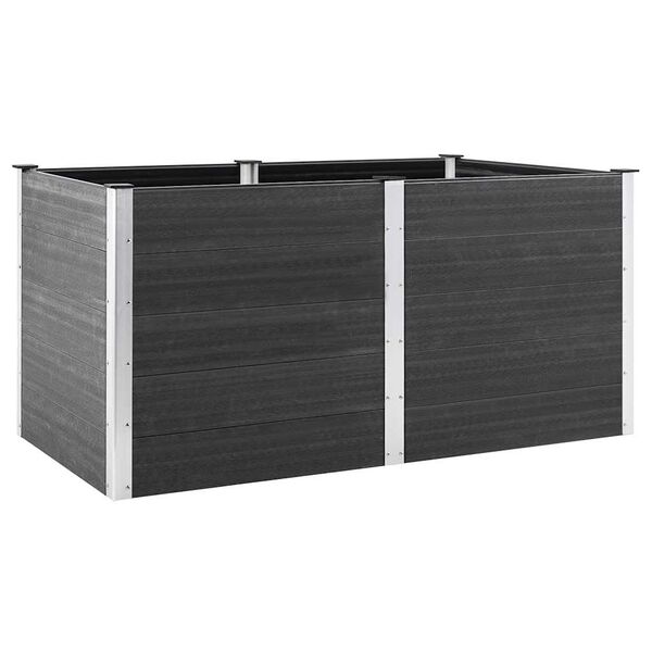 vidaXL Vyvýšený záhradný záhon 200x100x91 cm WPC sivý