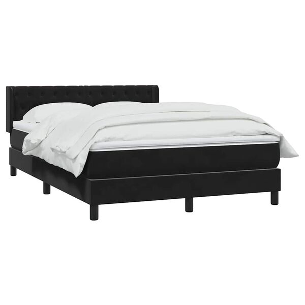 vidaXL Posteľn&yacute; r&aacute;m boxspring s matracom čierny 160x210 cm zamat