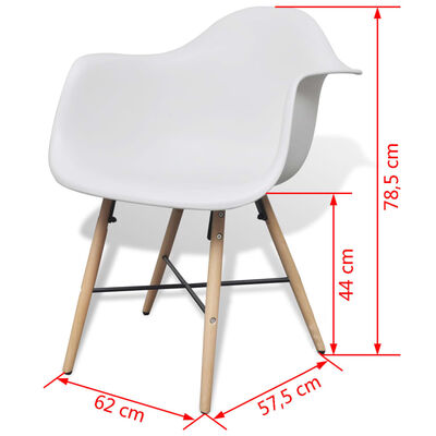 vidaXL Jedálenské stoličky 4 ks biele plast a bukové drevo
