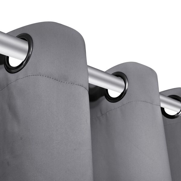 vidaXL Zatemňovac&iacute; z&aacute;ves s kovov&yacute;mi očkami, 2 ks, 135x175 cm, siv&yacute;