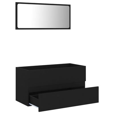 vidaXL 2-dielna sada kúpeľňového nábytku, čierna, kompozitné drevo
