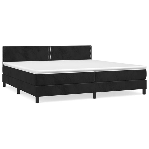 vidaXL Posteľn&yacute; r&aacute;m boxspring s matracom čierny 200x200 cm zamat