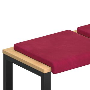vidaXL Vank&uacute;&scaron; na lavičku 2 ks Zamat V&iacute;no červen&eacute; Hĺbka 35 cm
