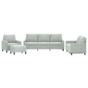 vidaXL 4-dielna sedacia s&uacute;prava s vank&uacute;&scaron;mi bledosiv&aacute; zamat