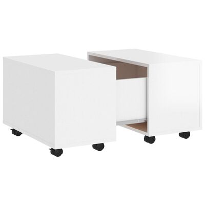 vidaXL Konferenčný stolík lesklý biely 60x60x38 cm drevotrieska