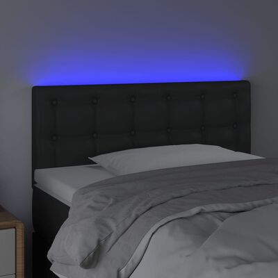 vidaXL Čelo postele s LED čierne 80x5x78/88 cm umelá koža